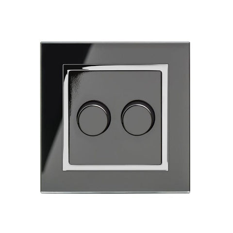 Retrotouch Crystal Crystal CT 2G Rotary LED Dimmer Switch 2Way Black