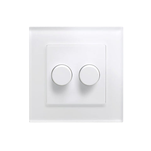 Retrotouch Crystal Crystal PG 2G Rotary LED Dimmer Switch 2 Way White