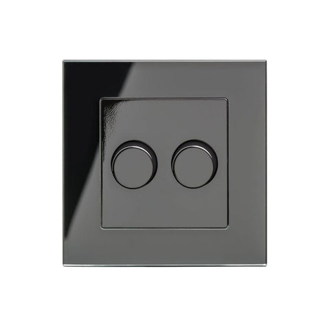 Retrotouch Crystal Crystal PG 2G Rotary LED Dimmer Switch 2 Way Black