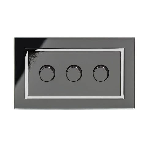 Retrotouch Crystal Crystal CT 3G Rotary LED Dimmer Switch 2 Way Black