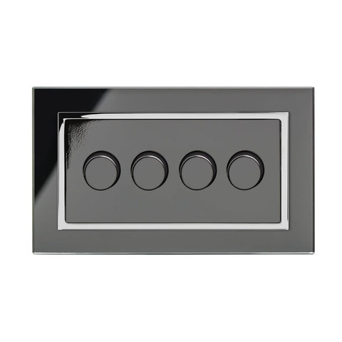 Retrotouch Crystal Crystal CT 4G Rotary LED Dimmer Switch 2 Way Black