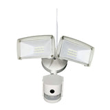 Smart Home Security Wifi Outdoor Twin PIR LED Floodlight & Security Camera with 2 way audio White body)