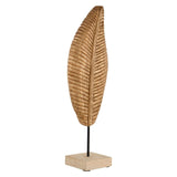 Sculptures & Ornaments Gold Feather On Woooden Stand