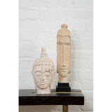 Sculptures & Ornaments Mango Wood White Wash Buddha Head