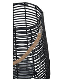 Basil Large Black Rattan Lantern - SE Home