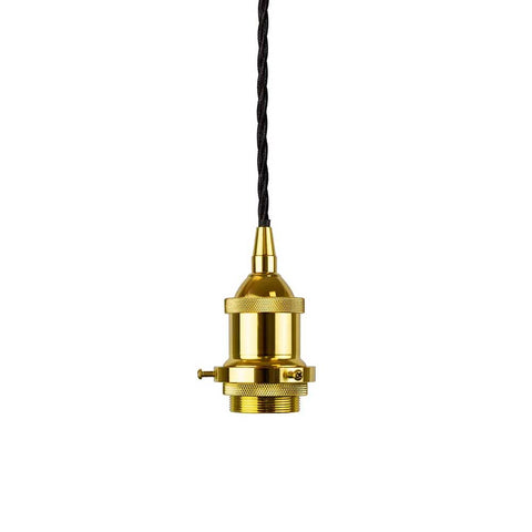 Gold Decorative Bulb Holder with Black Twisted Cable - SE Home