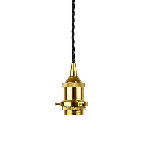 Gold Decorative Bulb Holder with Black Twisted Cable