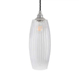 Henley Curve Fluted Glass Pendant Light - Nickel - SE Home