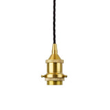 Polished Brass Decorative Bulb Holder with Black Round Cable - SE Home