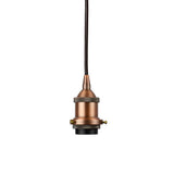 Matt Antique Copper Decorative Bulb Holder with Black Round Cable - SE Home