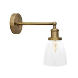 Dickens Clear Small Glass Wall Light - Brass