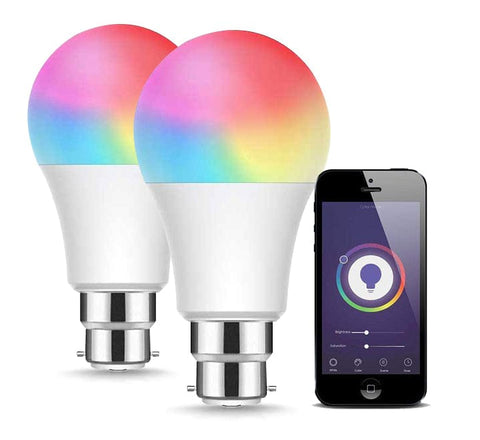 Smart WiFi Dimmable GLS 9W LED Bulb (B22) RGB+W+WW 2 x Pack - SE Home
