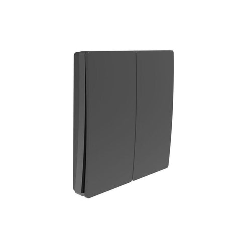 2 Gang Wireless Kinetic Light Switch, Black - SE Home