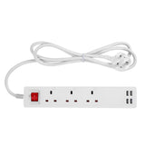 Smart Switches & Sockets Smart Wifi 13A Plug Socket Extension Lead with 3 Plug Sockets & 4 USB