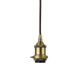 Matt Antique Brass Decorative Bulb Holder with Black Round Cable - SE Home