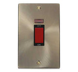 Antique Brass 2 Gang Size 45A Switch With Neon - Black Trim - SE Home