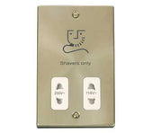 Satin Brass Shaver Socket 115v/230v - White Trim - SE Home