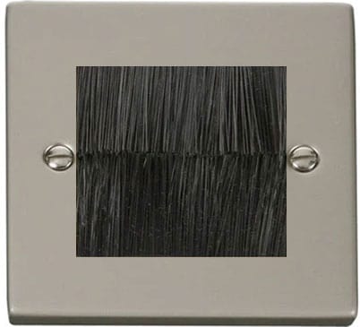 Pearl Nickel - Black Inserts Pearl Nickel Brush Outlet Plate - Black Brush