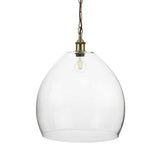 Harington Clear Dome Glass Pendant Light - Antique Brass - SE Home