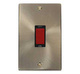 Antique Brass 2 Gang Size 45A Switch - Black Trim - SE Home