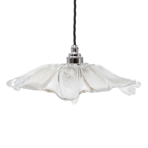 Organic Fleur Glass Pendant Light - Nickel - SE Home