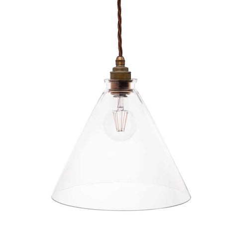 Thomas Clear Glass Pendant Light - Old English Brass