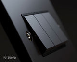 Matt Black 1 Gang 13A DP Ingot 1 USB Switched Plug Socket - Black Trim - SE Home