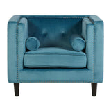 Felisa Blue Velvet Chair - SE Home