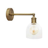 Larkin Clear Glass Wall Light - Brass