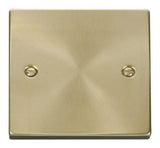 Satin Brass - White Inserts Satin Brass 1 Gang Blank Plate