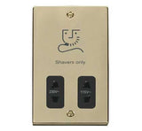 Polished Brass Shaver Socket 115v/230v - Black Trim - SE Home