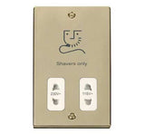 Polished Brass Shaver Socket 115v/230v - White Trim - SE Home