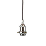 Nickel Decorative Bulb Holder with Black Round Cable - SE Home