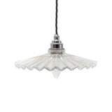 Fluted Fan Glass Pendant Light - Nickel - SE Home