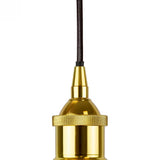 Gold Decorative Bulb Holder with Black Round Cable - SE Home