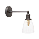 Dickens Clear Small Glass Wall Light - Bronze