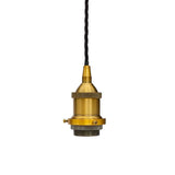 Antique Gold Decorative Bulb Holder with Black Twisted Cable - SE Home