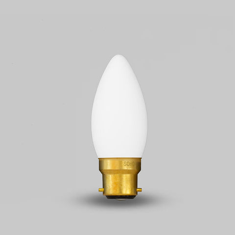 3W Dim to Warm B22 Matt White Candle LED Light Bulb - SE Home