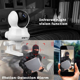 Smart Home Security Indoor Wifi IP Camera With 2 Way Audio, PTZ And Motion Sensor Alarm