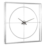 Clocks Trinity Silver Finish Skeleton Wall Clock