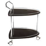 Table & Bar Stools Black Tempered Glass Serving Trolley