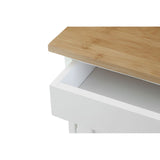 White And Bamboo Top Kitchen Trolley - SE Home