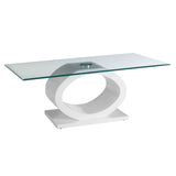 Coffee Tables Halo O Shaped Coffee Table With White Base