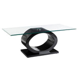 Coffee Tables Halo O Shaped Coffee Table With Black Base