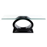 Coffee Tables Halo O Shaped Coffee Table With Black Base