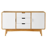 Cabinets & Storage Malmo Sideboard In Oak Wood With 2 Door & 3 Drawers