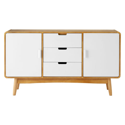 Malmo Sideboard In Oak Wood With 2 Door & 3 Drawers - SE Home