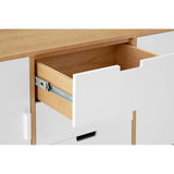 Malmo Sideboard In Oak Wood With 2 Door & 3 Drawers - SE Home