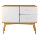 Malmo Sideboard In Oak Wood With 1 Door & 2 Drawers - SE Home