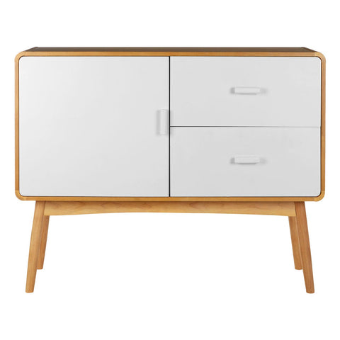 Malmo Sideboard In Oak Wood With 1 Door & 2 Drawers - SE Home